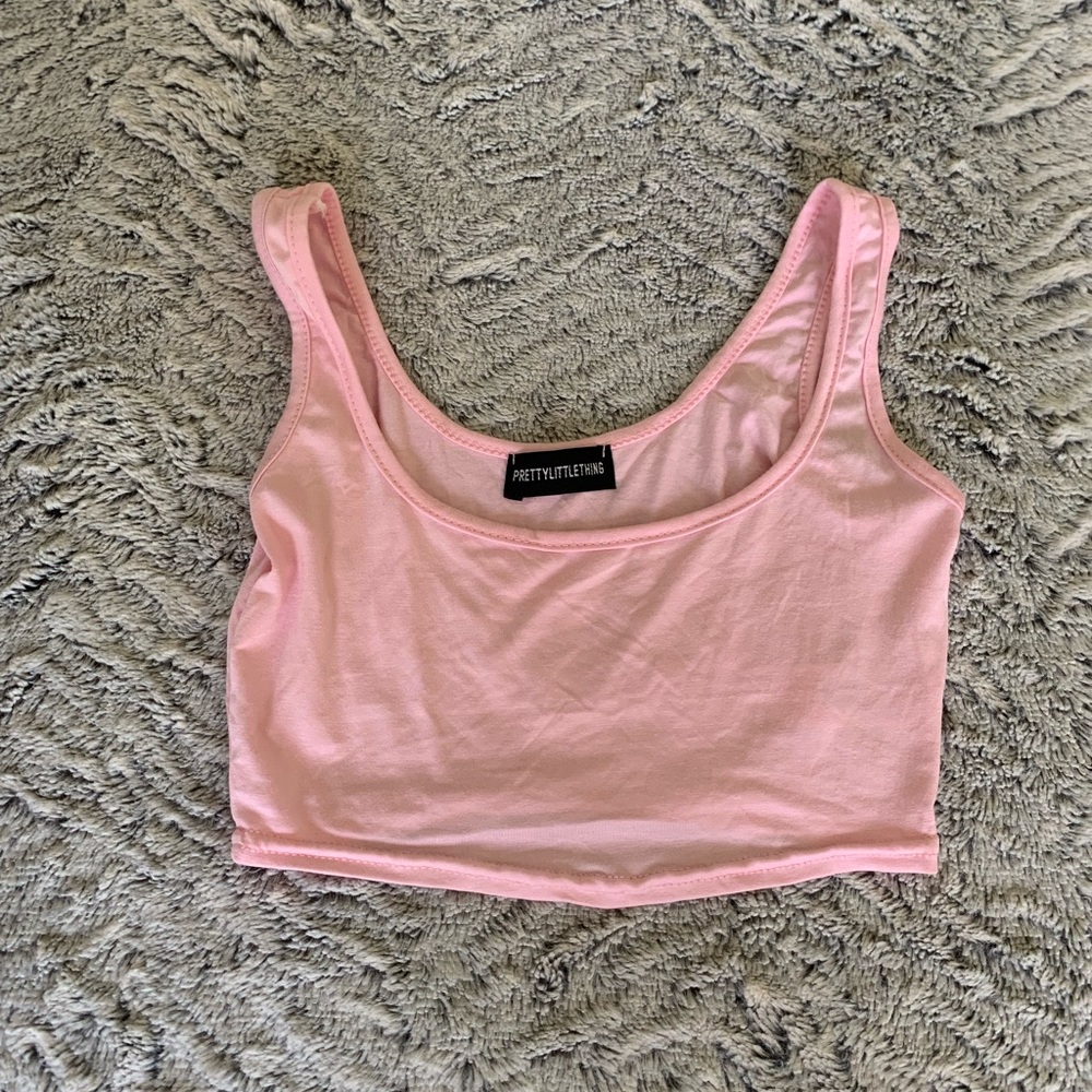 PLT pink basic cropped tank